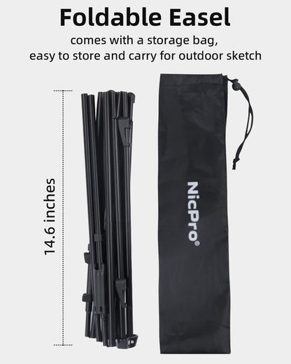 Nicpro Art Folding Easels for Display, 6 Pack 63 Inches Metal Floor Easel Stand Bulk Tripod Black Collapsible for Sign Artist Poster Wedding | with Carry Bag