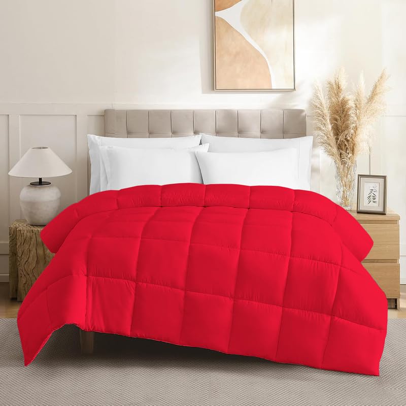 Queen Comforter 100% Egyptian Cotton 400 Series 300 GSM All Season Ultra Soft Red
