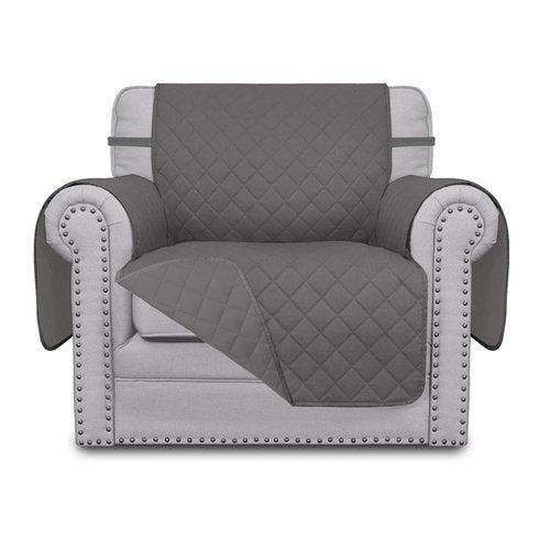Easy-Going Chair Sofa Slipcover Reversible Sofa Cover Water Resistant Couch Cover Furniture Protector Cover with Elastic Straps for Pets Kids Children Dog Cat (Chair, Gray/Gray)