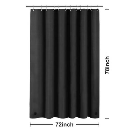 Barossa Design Black Long Shower Curtain Liner 78" Height - 3 Magnets & Waterproof Lightweight PEVA Shower Liner for Bath Tub, PVC Free, Metal Grommets, Black, 72x78