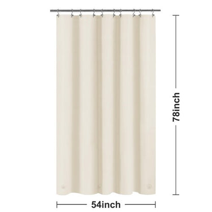 Barossa Design 54W x 78H Stall Shower Curtain Liner Beige - Waterproof Lightweight PEVA Plastic Shower Liner with 3 Magnets & Metal Grommets - Beige