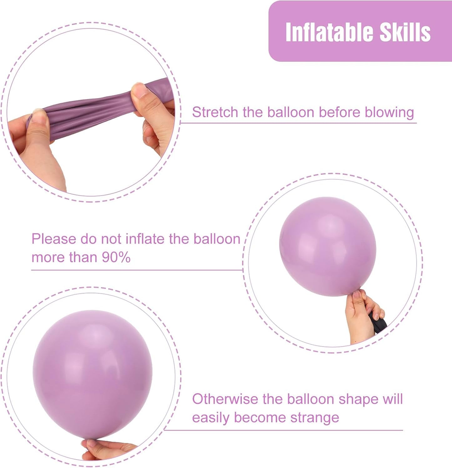 RUBFAC Dusty Purple Balloons - 129-Piece Latex Garland Kit for Weddings, Baby Showers & Birthdays | 5-18 Inch Sizes