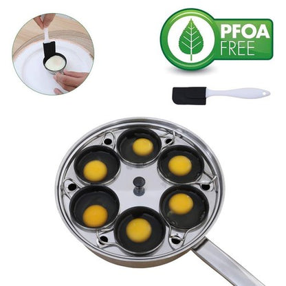 Egg Poacher Pan - Stainless Steel Poached Egg Cooker – Perfect Poached Egg Maker – Induction Cooktop Egg Poachers Cookware Set with 6 Nonstick Large PFOA FREE Egg Poacher Cups and Silicone Spatula…