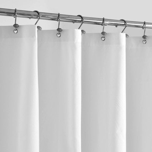 ALYVIA SPRING Stall Fabric Shower Curtain Liner Waterproof - 54" x 72", Soft & Lightweight Stall Size Shower Curtain with Magnets, Machine Washable - 54x72, White