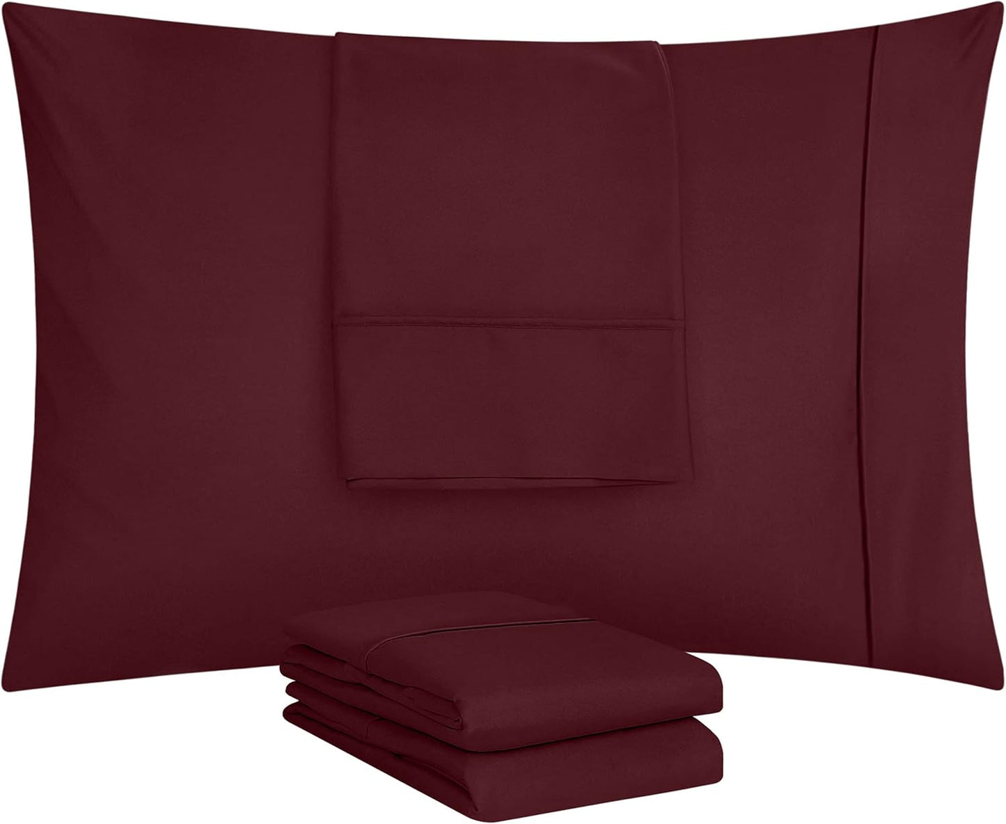 Utopia Bedding Queen Pillow Cases - 12 Pack Soft Brushed Microfiber | Fade Resistant 20 x 30 Inches - Burgundy