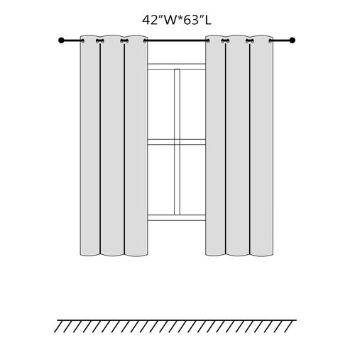 JSFLY Blackout Curtains for Bedroom Thermal Insulated Light Blocking Room Darkening Curtains Solid Grommet Window Drapes for Living Room, Set of 2 Curtain Panels 42 W x 63 L inch Long Dark Gray