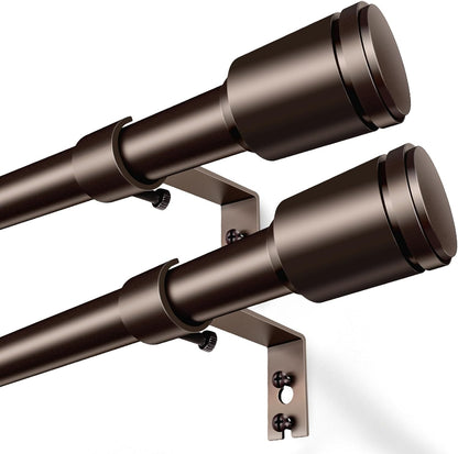 Antique Bronze Curtain Rods by [Brand Name] - Adjustable 30-120 Inch for Windows | 2 Pack with Brackets