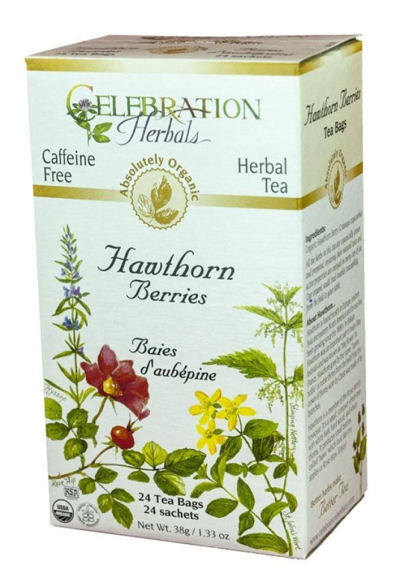 Celebration Herbals Organic Hawthorne Berries Tea Caffeine Free - 2 Pack (48 Teabags in Total)