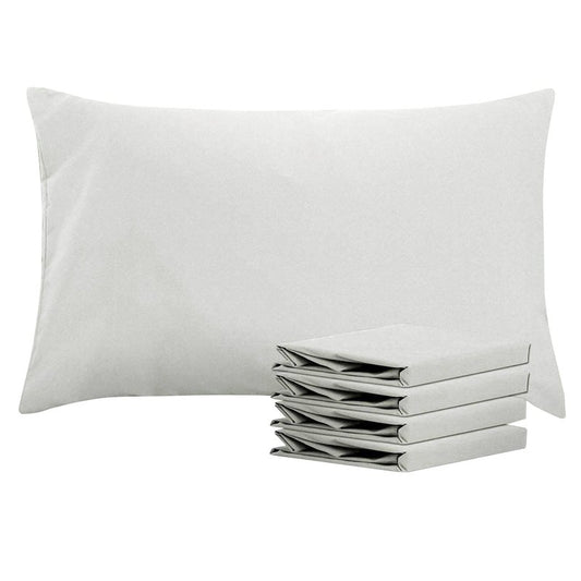 NTBAY Queen Pillowcase Set - 4 Pack Brushed Microfiber 20x30 Pillowcases - Soft, Wrinkle-Free, Fade-Resistant, Stain-Resistant, Light Grey Pillowcases with Envelope Closure - 20x30 Inches, Light Grey
