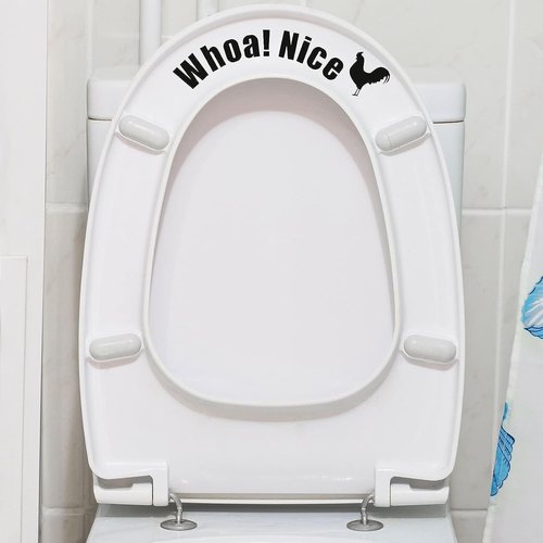 Funny Cock Toilet Stickers - Waterproof Vinyl Wall Art Decal for Restroom Decor | Removable Self-Adhesive