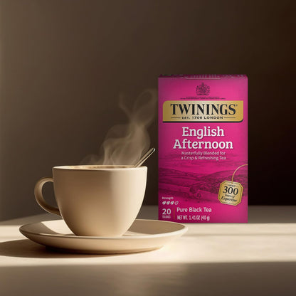Twinings English Afternoon Tea - Refreshing Caffeinated Black Tea Bags | 2-Pack, 20 Count Each