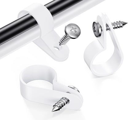 Skiennix 100 Pack Rope Light Clips - Durable P-Style Mounting Clips with Stainless Steel Screws | Ideal for Outdoor Use