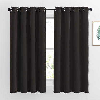 NICETOWN Blackout Curtains Panels for Window - Triple Weave Energy Saving Thermal Insulated Solid Grommet Blackout Drapes for Kitchen (1 Pair, 52 inches by 63 Inch, Toffee Brown)