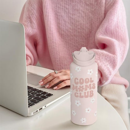 Cool Moms Club 32oz Stainless Steel Insulated Water Bottle - Perfect Gift for Mother's Day & Birthdays
