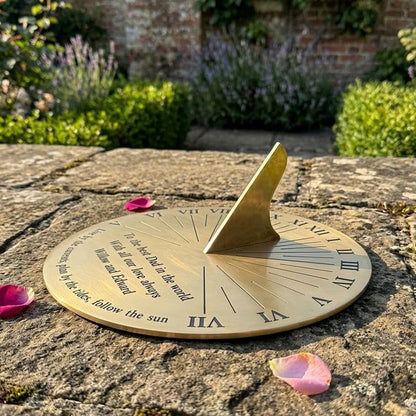 Personalised Brass Garden Sundial Clock 10 Inch – Custom Engraved Outdoor Roman Numerals