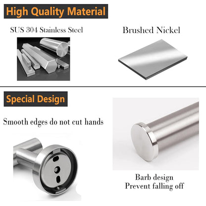 Sotuai Toilet Paper Holder - SUS 304 Stainless Steel Toilet Paper Holder Wall Mount, Toilet Paper Roll Holder for Bathroom, Kitchen, Washroom - Brushed Nickel