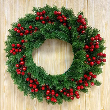 Grandeal 25 Pack Red Berry Stems Waterproof Holiday Decor for Christmas Tree Wreath Wreaths & Garlands - Standard