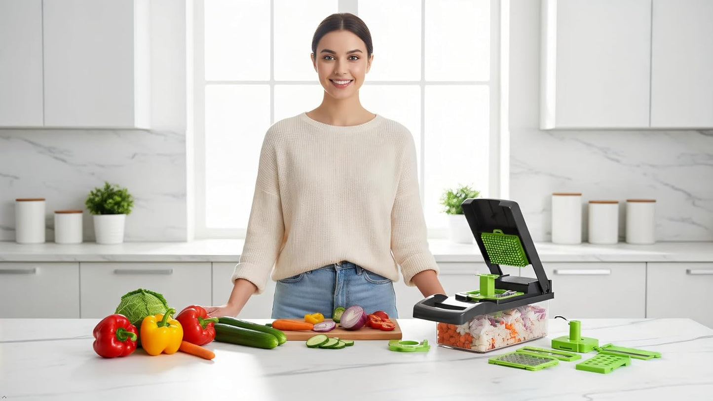 Skiennix Onion Cutter | Multifunctional Vegetable Chopper & Mandoline Slicer - Ideal for Easy Food Prep