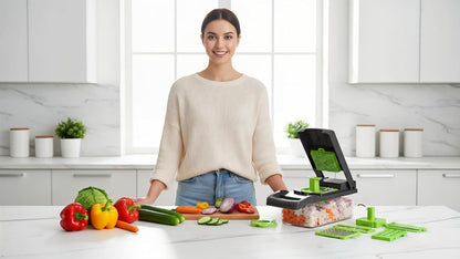 Skiennix Onion Cutter | Multifunctional Vegetable Chopper & Mandoline Slicer - Ideal for Easy Food Prep