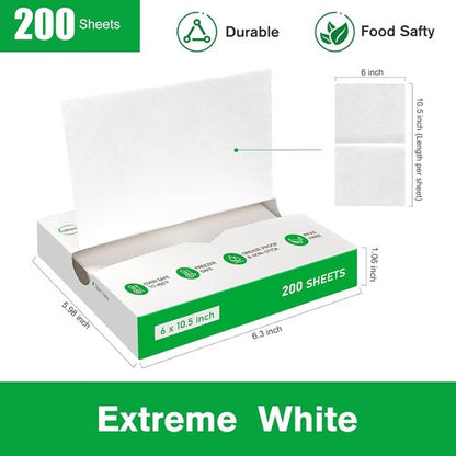 EcoDispose Precut Deli Paper Sheets - Interfolded Heavy Paper for Food Wrap | 200 Pack, 6" x 10-1/2", White