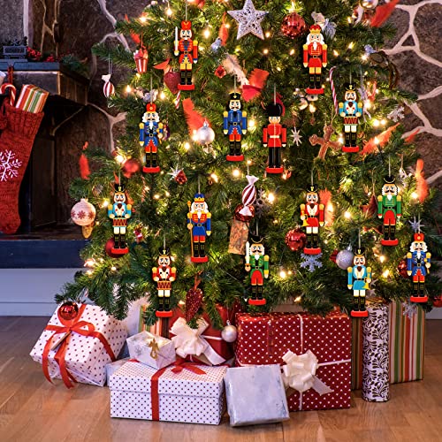 36 Pack Christmas Wooden Nutcracker Ornaments - Holiday Decor & Tree Decorations