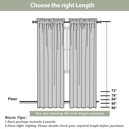 OWENIE Taupe Sheer Curtains 84 inches Long for Bedroom Living Room 2 Panels Set, Rod Pocket Solid Taupe Curtain, Soft Touch Elegant Voile Curtains & Drapes for Nursery, 42"x84", 2 Pcs