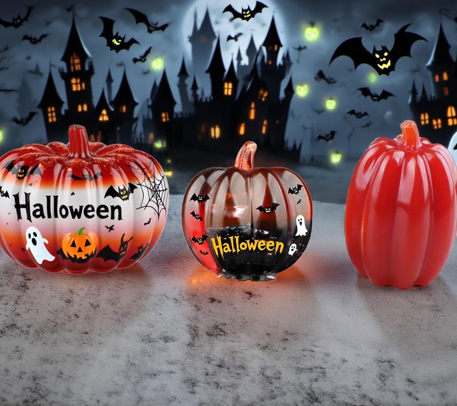 Skiennix 3D Pumpkin Silicone Molds - 3-Pack for Epoxy Resin, Soap & Candle Making | Perfect for Halloween