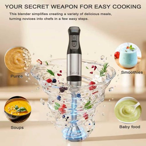 Immersion Hand Blender by 2026 - 1200W Power, 5-Speed Settings, Stainless Steel Blades | Gift Boxed for Soup & Mayonnaise