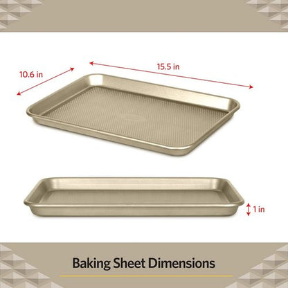 Glad Premium Nonstick Cookie Sheet - Heavy-Duty Baking Pan with Raised Diamond Texture, Medium Size