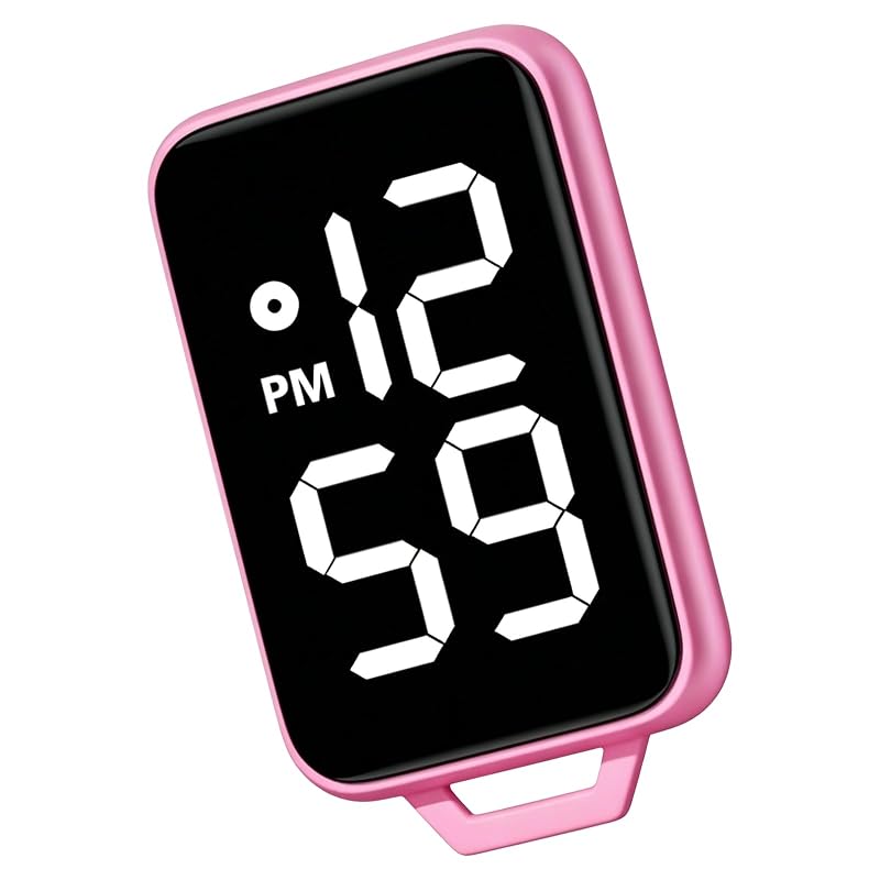 SVORTEKA Digital Keychain Watch with Night Light - Square Portable Timepiece (Variation P)