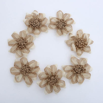 Skiennix 12PCS Large Burlap Flowers - Handmade Jute Roses for Wedding & Party Decorations | 3.15 in
