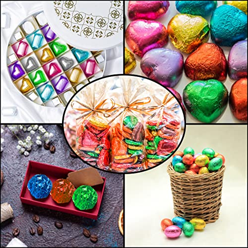 Brown Aluminum Foil Candy Wrappers - 4 Inch, 300pcs Homemade Chocolate Packaging