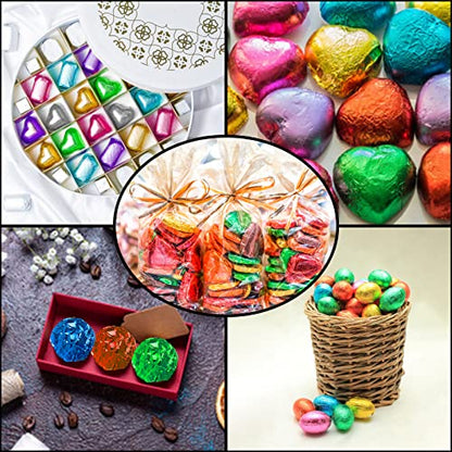 Brown Aluminum Foil Candy Wrappers - 4 Inch, 300pcs Homemade Chocolate Packaging
