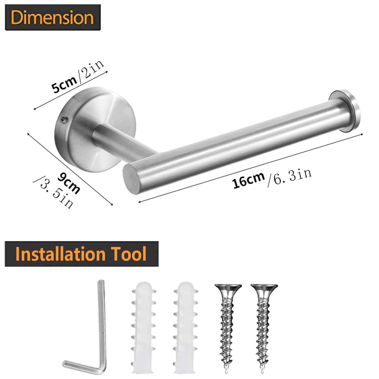 Sotuai Toilet Paper Holder - SUS 304 Stainless Steel Toilet Paper Holder Wall Mount, Toilet Paper Roll Holder for Bathroom, Kitchen, Washroom - Brushed Nickel