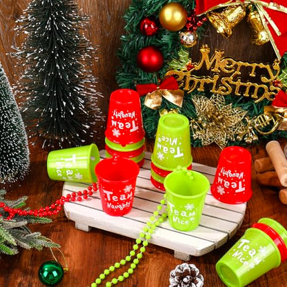 Christmas Shot Glass Necklaces Set - 16 Pcs Festive Party Accessories