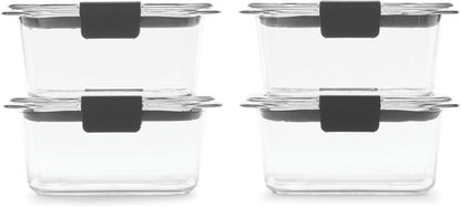 Rubbermaid Brilliance Airtight Food Storage Containers - BPA Free, Set of 4 (4.7 Cup) for Meal Prep & Leftovers