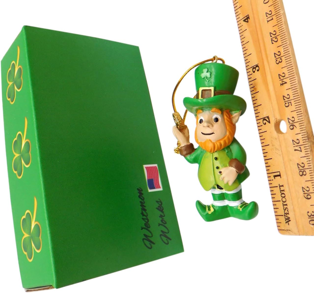 Westmon Works Leprechaun Ornament Gift Set - Handpainted Irish Legend Figurines | Holiday Decor Boxed