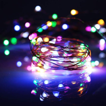 Skiennix Waterproof LED String Lights - 2 Pack 20ft 60 LED Fairy Lights | Multicolor Copper Wire Decor