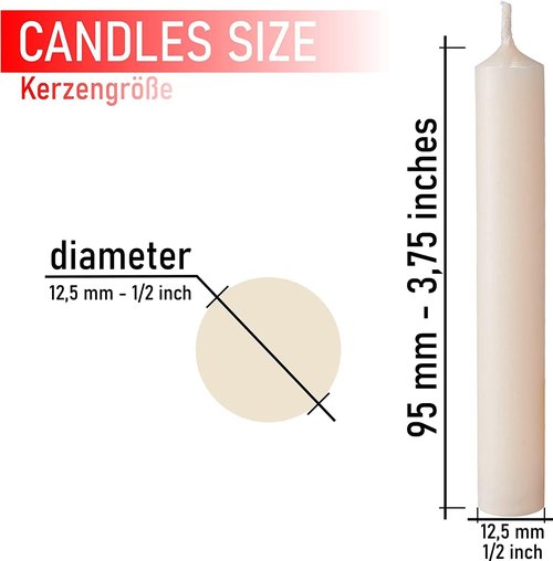 BRUBAKER Tree Candles - Vintage Champagne Candles with Holders | Pack of 20, 3¾ x ½ Inches