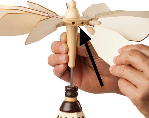 German Christmas Pyramid Carousel Repair Kit - 21 Pc Full Parts Set with 12 Fans & 6 Candle Holders
