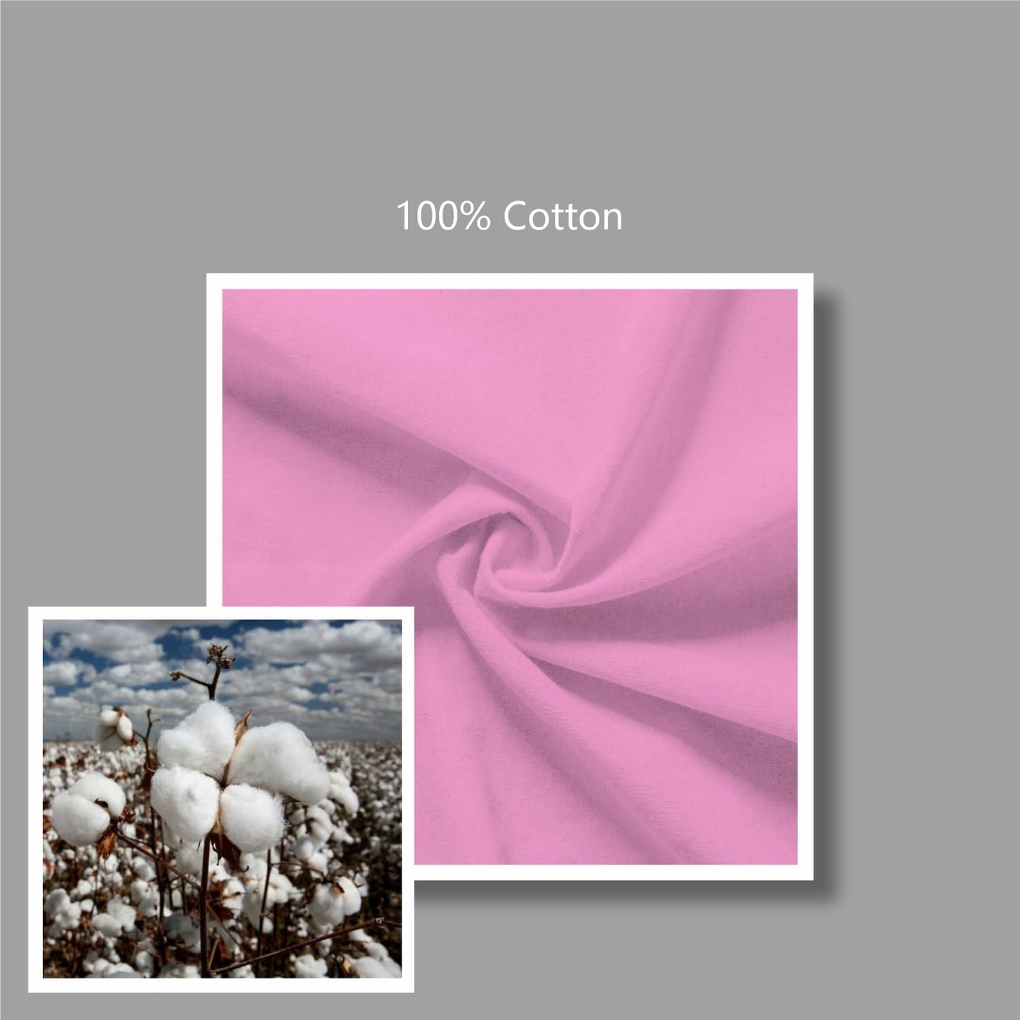 TOPDesign 16"x15" Baby Pink Cotton Tote Bags - 6-Pack Lightweight Reusable Grocery Bags for DIY & Gifts
