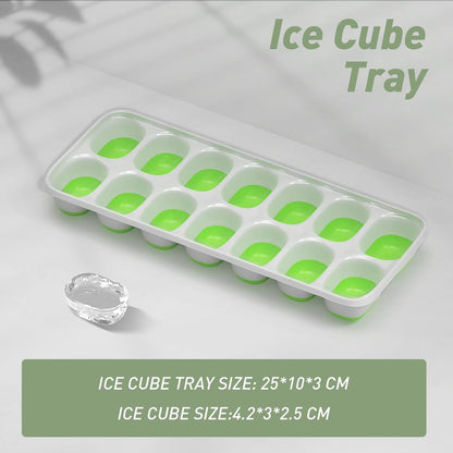Skiennix Ice Cube Tray - 2 Pack Durable Stackable Trays with Removable Lids | Easy-Release Design for Cocktails & Coffee