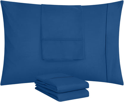 Utopia Bedding Queen Pillow Cases - 4 Pack - Envelope Closure - Soft Brushed Microfiber Fabric - Shrinkage and Fade Resistant Pillow Covers Queen Size 20 X 30 Inches (Queen, Dusk Blue)