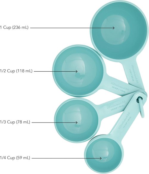 KitchenAid Measuring Cups - Set of 4 in Aqua Sky | Perfect for Precise Baking and Cooking