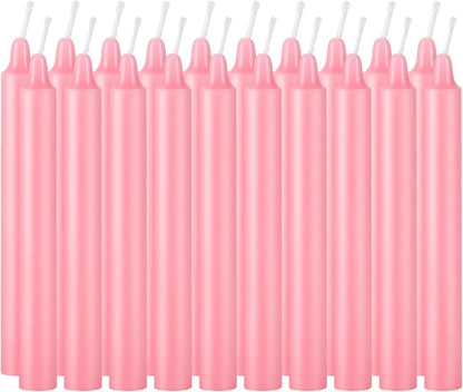 YOROXRG Mini Unscented Taper Candles - 40 Pack, 4 Inch Tall, Perfect for Weddings, Parties & Home Décor | Pink