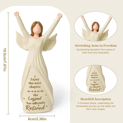 Regine Switzerland Retirement Gift - 7.5” Retired Angel Figurine for Women | Perfect for Coworkers & Friends