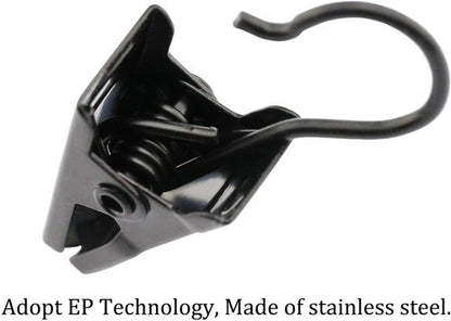 JANYUN Heavy-Duty Metal Curtain Clips - 30 Pack Small Hook Clips for Home Decor | Black