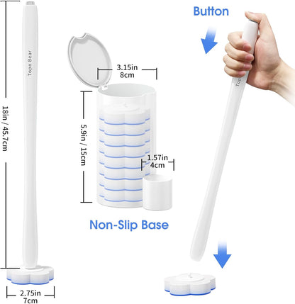 Topo Bear Toilet Bowl Brush Set - 40 Disposable Wand Refills for Effortless Cleaning