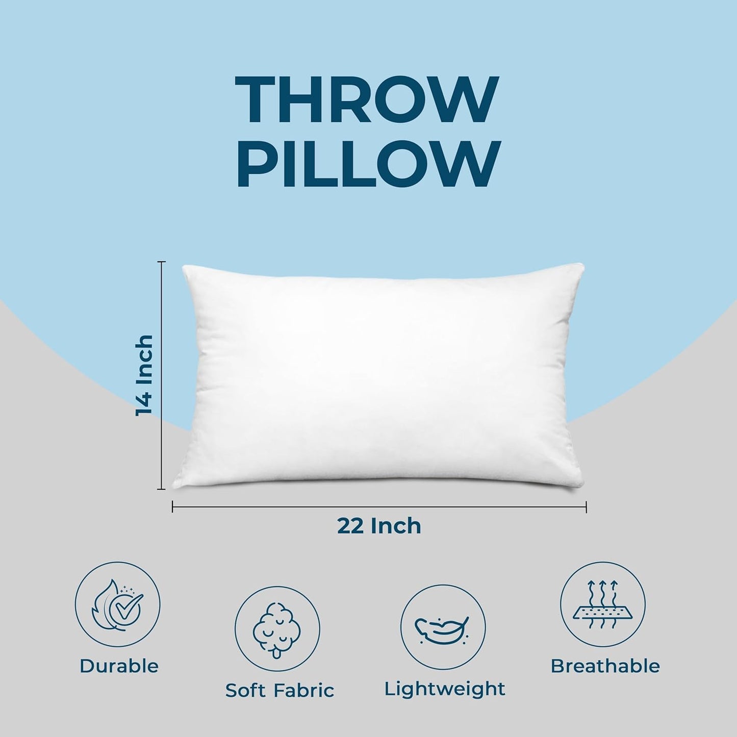 Utopia Bedding Throw Pillows - Set of 4 Fluffy Decorative Down Alternative Pillows | 14 x 22 Inches, White