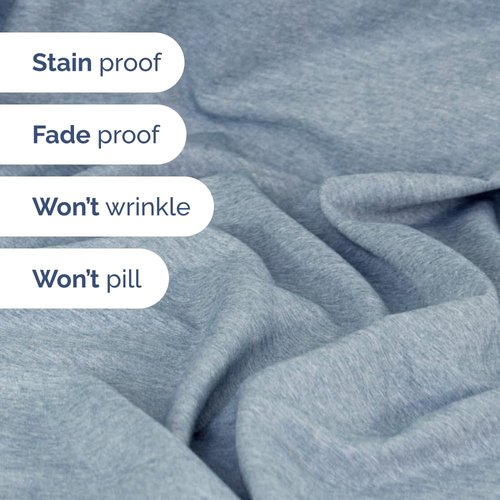 Flex Top Split Head King 4 Piece Sheet Set - Comfy Breathable & Cooling Bed Sheets Set - Hotel Luxury Bedding for Women, Men, Kids, Teens, Boys & Girls - Deep Pockets, Soft, Oeko-Tex - Heathered Blue